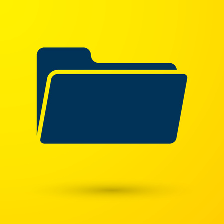 Blue Folder icon isolated on yellow background. Vector Illustrationのイラスト素材