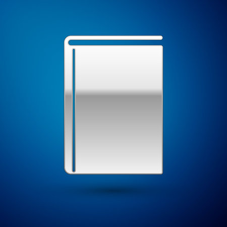 Silver Book icon on blue background. Vector Illustrationのイラスト素材