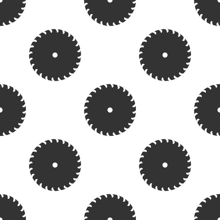 Grey Circular saw blade icon isolated seamless pattern on white background. Saw wheel. Vector Illustrationのイラスト素材