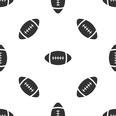Grey American Football ball icon isolated seamless pattern on white background. Vector Illustrationのイラスト素材