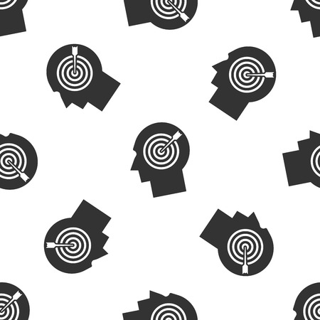 Grey Head hunting concept icon isolated seamless pattern on white background. Business target or Employment sign. Human resource and recruitment for business. Vector Illustrationのイラスト素材