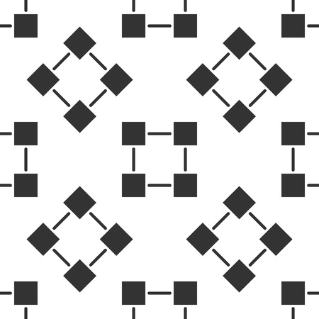 Grey Blockchain technology icon isolated seamless pattern on white background. Cryptocurrency data sign. Abstract geometric block chain network technology business. Vector Illustrationのイラスト素材