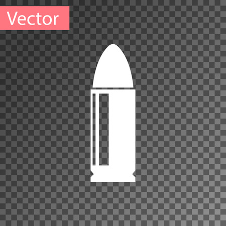 White Bullet icon isolated on transparent background. Vector Illustrationのイラスト素材