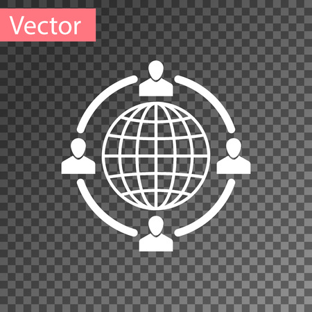 White Outsourcing concept icon isolated on transparent background. Cooperation sign. Idea of teamwork and investment. Vector Illustrationのイラスト素材