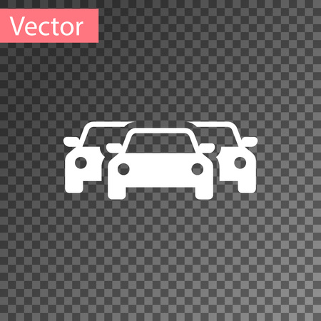 White Cars icon isolated on transparent background. Vector Illustrationのイラスト素材