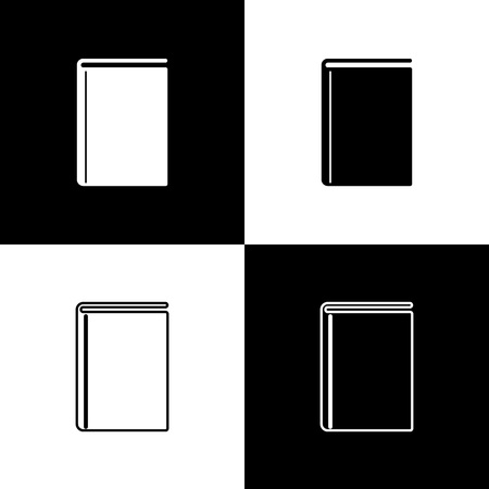 Set Book icons isolated on black and white background. Line, outline and linear icon. Vector Illustrationのイラスト素材