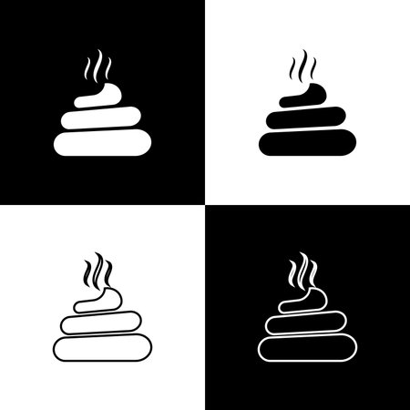 Set Shit icons isolated on black and white background. Line, outline and linear icon. Vector Illustrationのイラスト素材