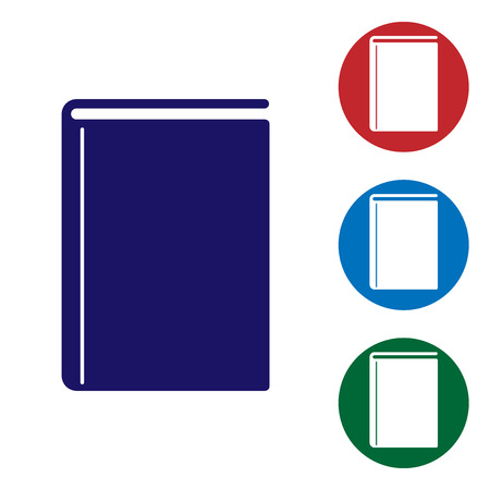 Blue Book icon isolated on white background. Set color icon in circle buttons. Vector Illustrationのイラスト素材