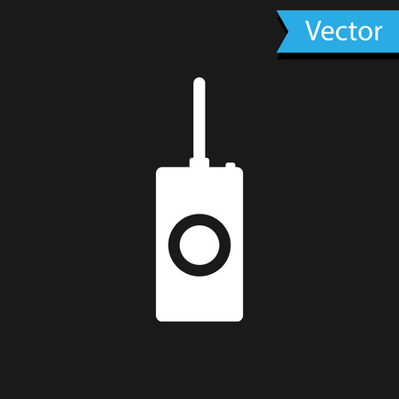 White Remote control icon isolated on black background. Vector Illustrationのイラスト素材