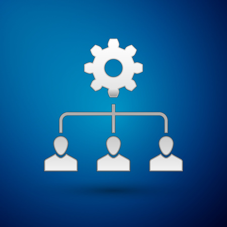 Silver Lead management icon isolated on blue background. Vector Illustrationのイラスト素材
