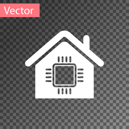 White Smart home icon isolated on transparent background. Remote control. Vector Illustrationのイラスト素材