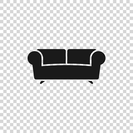 Grey Sofa icon isolated on transparent background. Vector Illustrationのイラスト素材