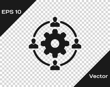 Grey Outsourcing concept icon isolated on transparent background. Cooperation sign. Idea of teamwork and investment. Vector Illustrationのイラスト素材