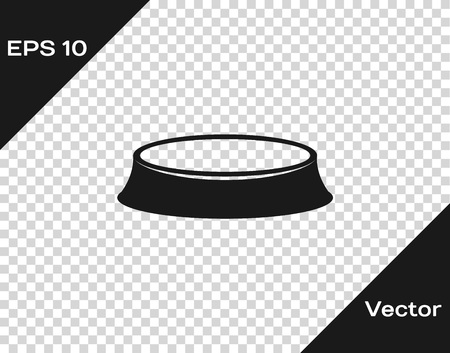 Grey Pet food bowl for cat or dog icon isolated on transparent background. Vector Illustrationのイラスト素材