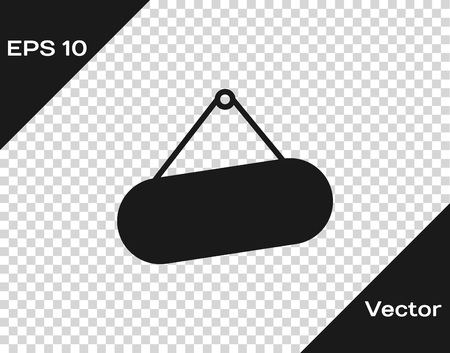 Grey Signboard hanging icon isolated on transparent background. Suitable for advertisements bar, cafe, pub, restaurant. Vector Illustrationのイラスト素材