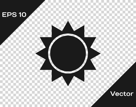 Grey Sun icon isolated on transparent background. Vector Illustrationのイラスト素材