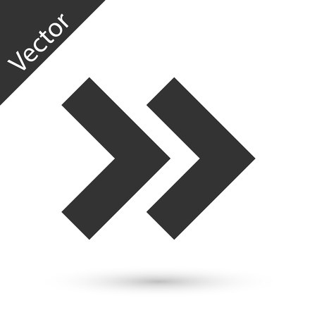 Grey Arrow icon isolated on white background. Direction Arrowhead symbol. Navigation pointer sign.  Vector Illustrationのイラスト素材