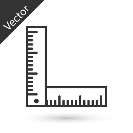 Grey Folding ruler icon isolated on white background.  Vector Illustrationのイラスト素材