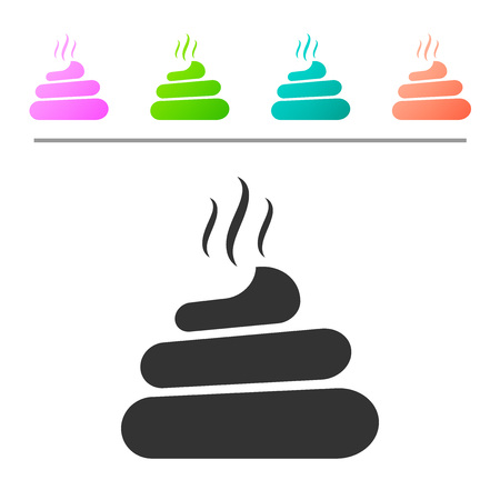 Grey Shit icon isolated on white background. Set icon in color buttons. Vector Illustrationのイラスト素材