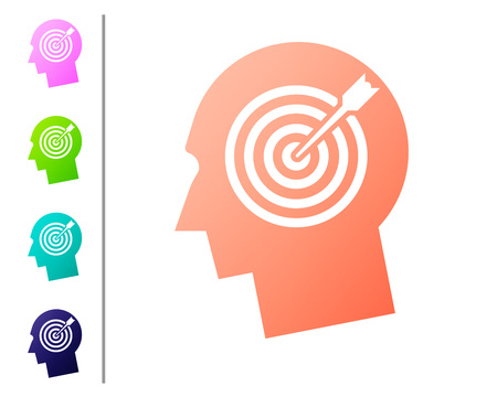 Coral Head hunting concept icon isolated on white background. Business target or Employment sign. Human resource and recruitment for business. Set color icons. Vector Illustrationのイラスト素材