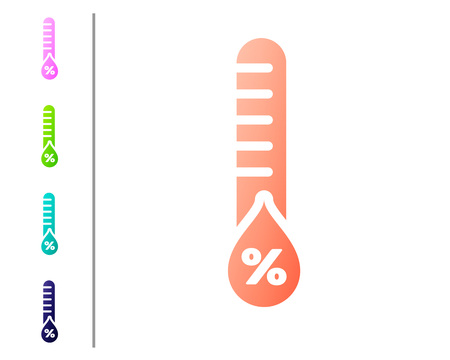 Coral Humidity icon isolated on white background. Weather and meteorology, thermometer symbol. Set color icons. Vector Illustrationのイラスト素材