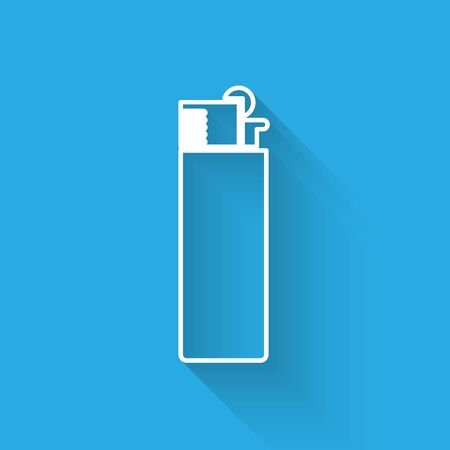 White Lighter icon isolated with long shadow. Vector Illustrationのイラスト素材