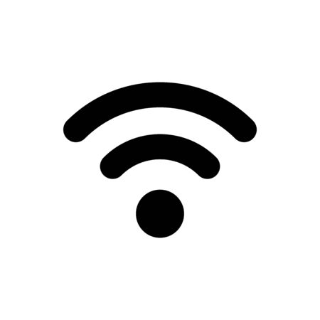 Black Wi-Fi wireless internet network symbol icon isolated on white background. Vector Illustrationのイラスト素材