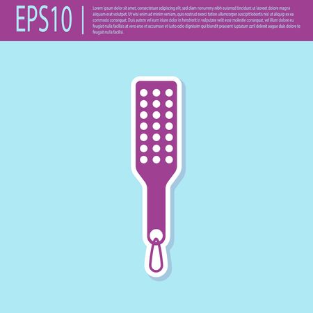 Retro purple Spanking paddle icon isolated on turquoise background. Fetish accessory. Sex toy for adult. Vector Illustrationのイラスト素材