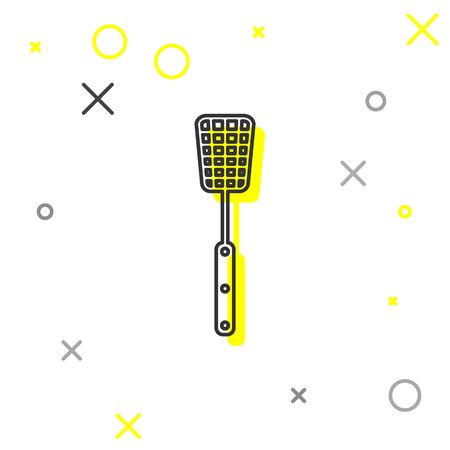 Grey Barbecue spatula line icon isolated on white background. Kitchen spatula icon. BBQ spatula sign. Barbecue and grill tool. Vector Illustrationのイラスト素材