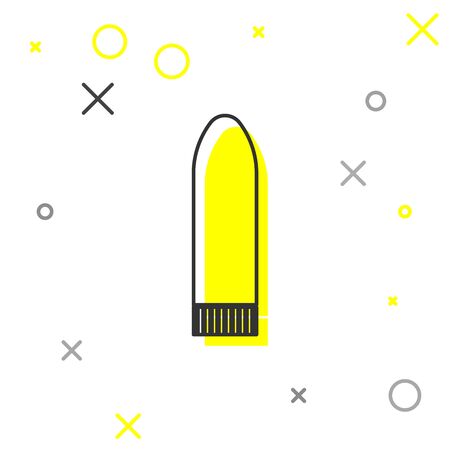 Grey line Dildo vibrator for sex games icon isolated on white background. Sex toy for adult. Vaginal exercise machines for intimate. Vector Illustrationのイラスト素材