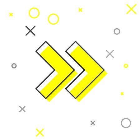 Grey line Arrow icon isolated on white background. Direction Arrowhead symbol. Navigation pointer sign. Vector Illustrationのイラスト素材