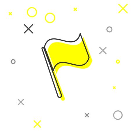 Grey Flag line icon isolated on white background. Vector Illustrationのイラスト素材