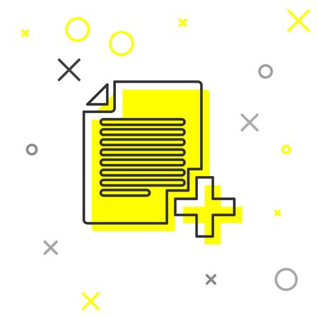 Grey Add new file line icon isolated on white background. Copy document icon. Vector Illustrationのイラスト素材