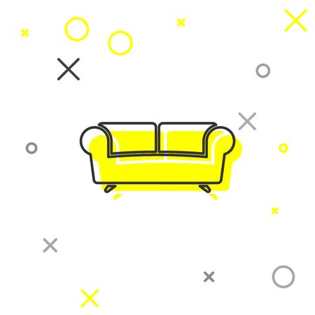 Grey Sofa line icon isolated on white background. Vector Illustrationのイラスト素材