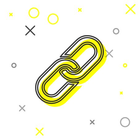 Grey Chain link line icon isolated on white background. Link single. Vector Illustrationのイラスト素材