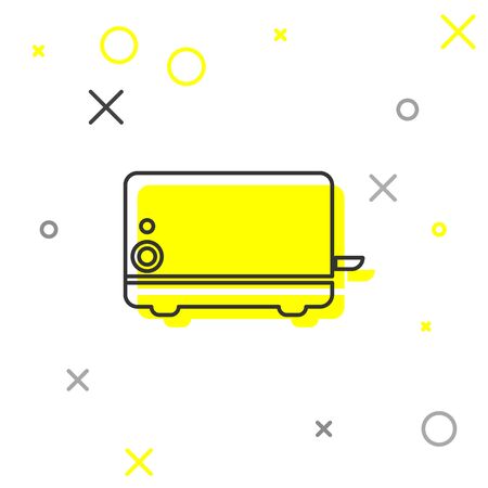 Grey Toaster line icon isolated on white background. Vector Illustrationのイラスト素材