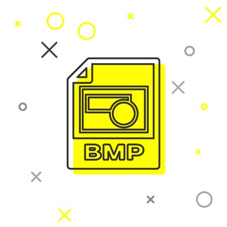Grey BMP file document icon. Download bmp button line icon isolated on white background. BMP file symbol. Vector Illustrationのイラスト素材
