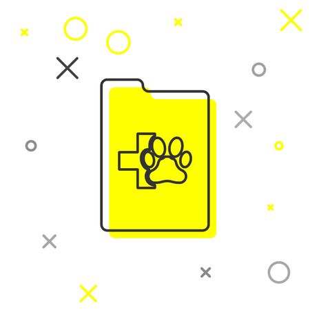 Grey Clipboard with medical clinical record pet line icon isolated on white background. Health insurance form. Medical check marks report. Vector Illustrationのイラスト素材