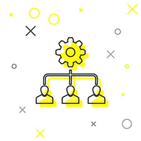 Grey Lead management line icon isolated on white background. Vector Illustrationのイラスト素材