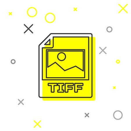 Grey TIFF file document icon. Download tiff button line icon isolated on white background. TIFF file symbol. Vector Illustrationのイラスト素材