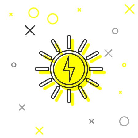 Grey Solar energy panel line icon isolated on white background. Vector Illustrationのイラスト素材