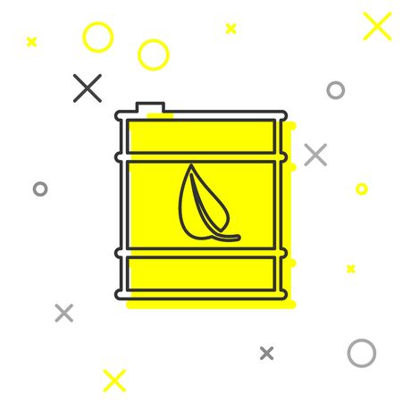 Grey Bio fuel barrel line icon isolated on white background. Eco bio and canister. Green environment and recycle. Vector Illustrationのイラスト素材