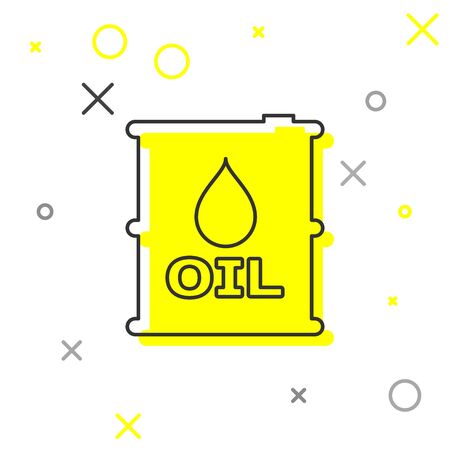 Grey Oil barrel line icon isolated on white background. Oil drum container. For infographics, fuel, industry, power, ecology. Vector Illustrationのイラスト素材