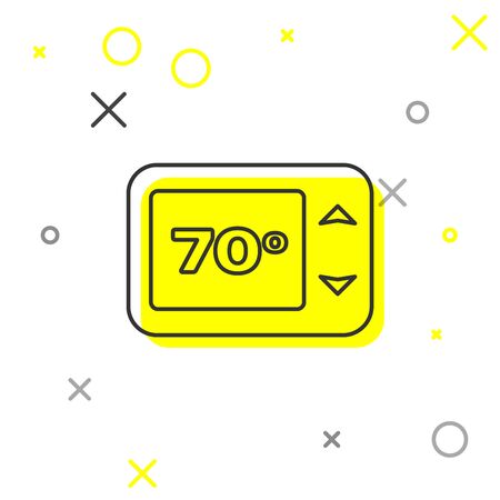 Grey Thermostat line icon isolated on white background. Temperature control. Vector Illustrationのイラスト素材