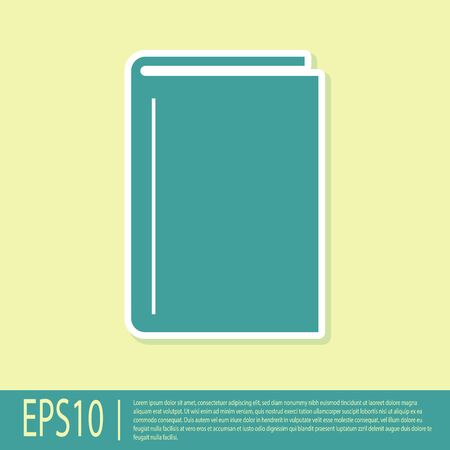 Green Book icon isolated on yellow background. Vector Illustrationのイラスト素材