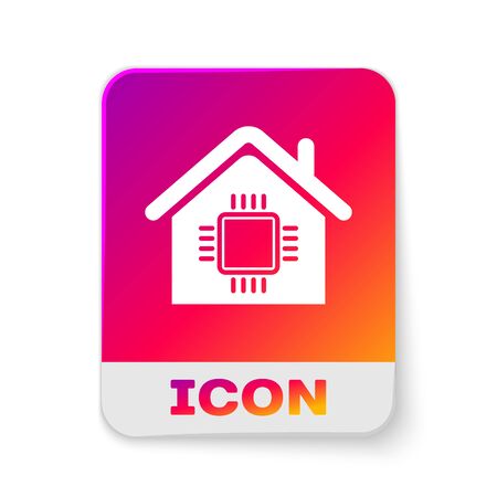 White Smart home icon isolated on white background. Remote control. Rectangle color button. Vector Illustrationのイラスト素材
