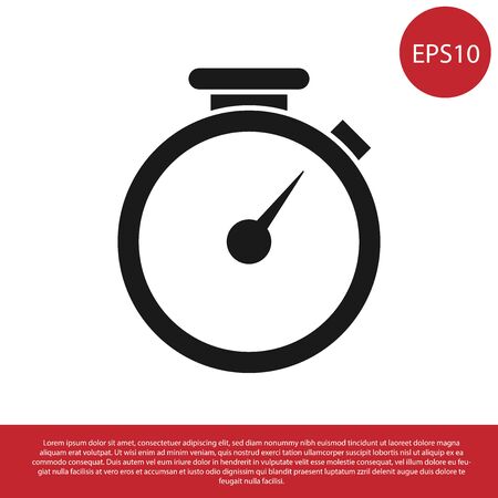 Black Stopwatch icon isolated on white background. Time timer sign. Vector Illustrationのイラスト素材