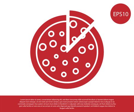 Red Pizza icon isolated on white background. Vector Illustrationのイラスト素材