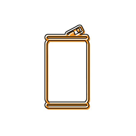 Orange Aluminum can icon isolated on white background. Vector Illustrationのイラスト素材