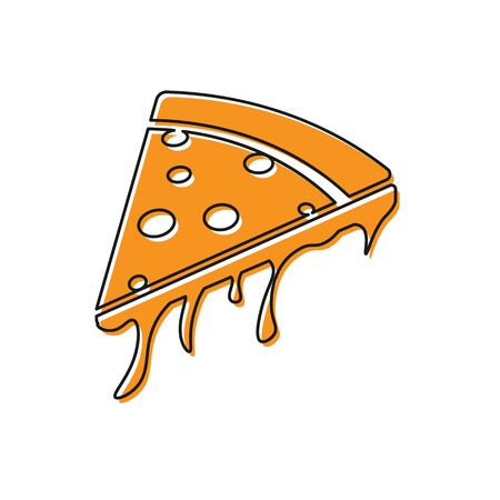 Orange Slice of pizza icon isolated on white background. Vector Illustrationのイラスト素材